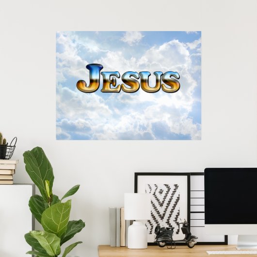 Jésus avec les nuages - Poster (Bureau à domicile)
