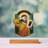 Jésus aveuglant la luminosité maximale du téléphon (Neutre)