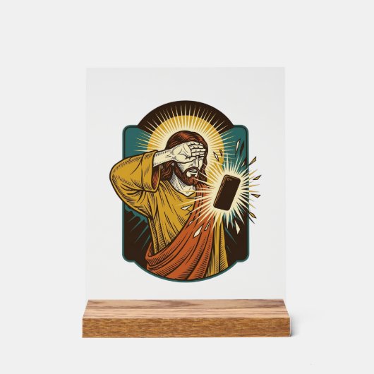 Jésus aveuglant la luminosité maximale du téléphon (Recto)
