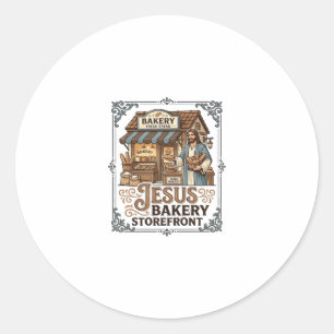 Jesus Bakkerij Winkelpand Jesus Bakkerij Winkelpan Ronde Sticker