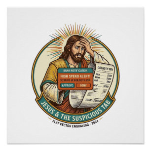 Jesus Bankkaart Geblokkeerd Verdachte Bar Tab Bedr Perfect Poster