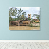 Jesus Baptism Site uitzicht canvas print (Insitu (Houten vloer))