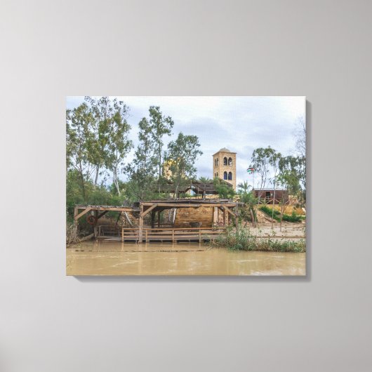 Jesus Baptism Site uitzicht canvas print (Voorkant)