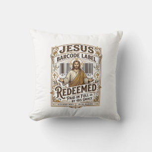 Jesus Barcode Label Verlost Jesus Barcode Verlos Kussen