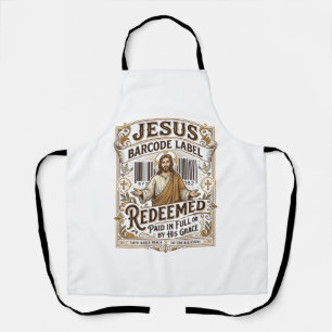 Jesus Barcode Label Verlost Jesus Barcode Verlos Schort