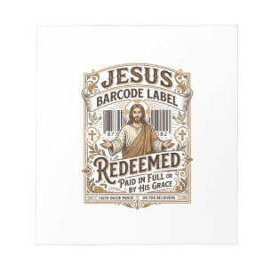 Jesus Barcode Label Verlost Jesus Barcode Verlost Notitieblok