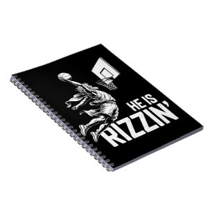 Jesus Basketbal Hij Is Grappig Rizzend Christelijk Notitieboek