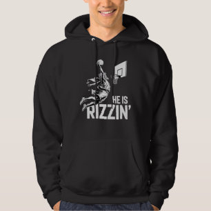 Jesus Basketbal Hij Is Grappig Rizzin' Christelijk Hoodie