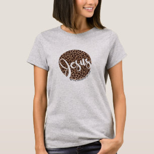 Jesus Be the Center Empreinte de léopard T-Shirt