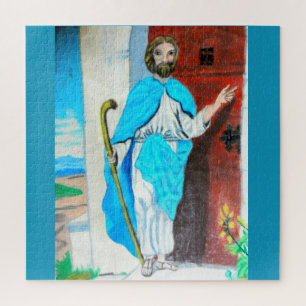 JESUS BEKENT DE DEUR-puzzel Legpuzzel