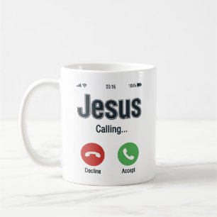 Jesus Bellerende Telefoon Scherm Christelijk T-shi Koffiemok