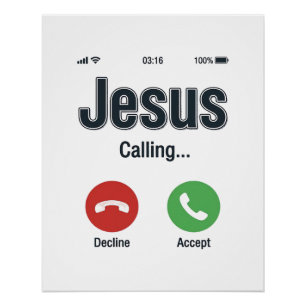 Jesus Bellerende Telefoonscherm Christelijk T-shir Perfect Poster