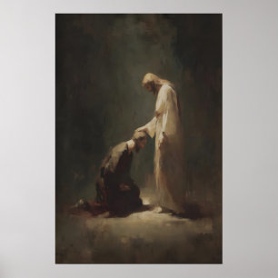 Jésus bénissant un homme, Art mural chrétien, Bibl