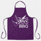 Jésus bénisse ce tablier violet d'aubergine BBQ (Recto)