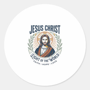 Jesus Bescheiden Mode Vrouwelijke Waarden T-Shirt  Ronde Sticker