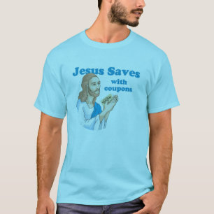 JESUS BESPAART MET COUPONS T-SHIRT