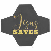 Jesus bewaart Gellow Gold Glitter Voetbal (Enkel)