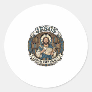 Jesus Bibliotheekkaart Archief Jesus Bibliotheekka Ronde Sticker