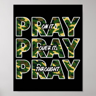 Jesus Bid Gebed Bid Over Bid Door Camo F Poster