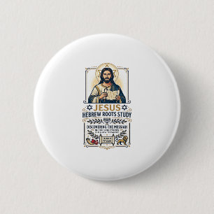 Jesus Bijbel Talen Hebreeuws Grieks Nerd T-shirt F Ronde Button 5,7 Cm
