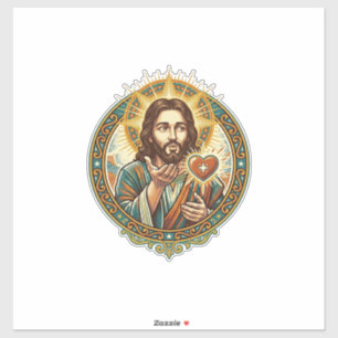 Jesus Blaast Kus Rode Hart Like Knop Humor_1 Sticker