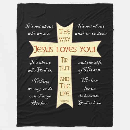 Jesus Blanket - Zwart Fleece Deken (Voorkant)