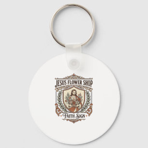Jesus Bloemenwinkel Gelovig Bord Jesus Bloemenwink Sleutelhanger