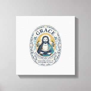 Jesus Boekclub Lezende Gemeenschap Grafische T-shi Canvas Afdruk