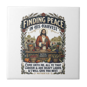 Jesus Boerenmarkt Ambachtelijk Voedsel Grafisch T- Tegeltje