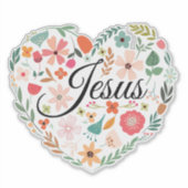Jesus Boho Christelijk Hart Motief Inspirerend Sticker (Voorkant)
