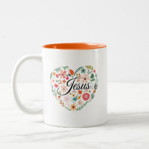 Jesus Boho Christelijk Hart Motief Inspirerend Tweekleurige Koffiemok