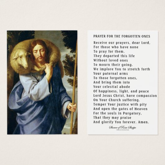 Jésus Bon Berger Âmes dans la prière de Purgatoire (Devant & derrière)