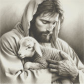JESUS Bon Pasteur grand autocollant décalcomanie (Devant)