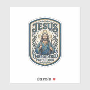 Jesus Borduurpatch Kijk Jezus Geborduurde Patch Sticker