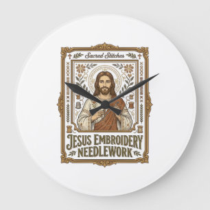 Jesus Borduurwerk Jezus Borduurnaald Grote Klok