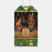Jesus born manger cadeaulabel (Achterkant)