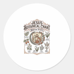Jesus Botanische Grafiek Bijbelse Planten Jezus Bo Ronde Sticker