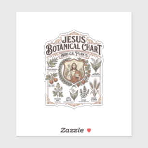 Jesus botanische kaart Bijbelse planten Jezus Bota Sticker