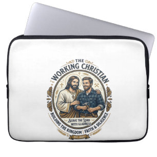 Jesus Bouwvakker T-shirt Christelijke Grafiek_ Laptop Sleeve