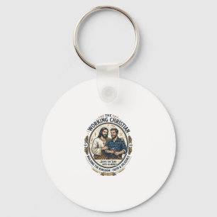 Jesus Bouwvakker T-shirt Christelijke Grafiek_ Sleutelhanger