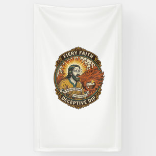 Jesus Brandende Mond Super Scherp Feest Dip Humor_ Spandoek