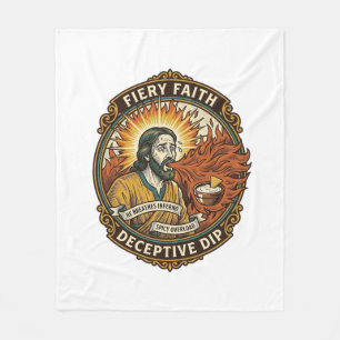 Jesus Brandende Mond Superhete Feestdip Humor_1 Fleece Deken