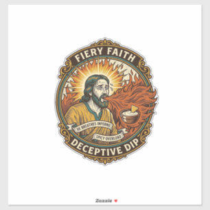 Jesus Brandende Mond Superhete Feestdip Humor_1 Sticker