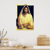 Jesus Breaking Bread Vintage poster (Keuken)