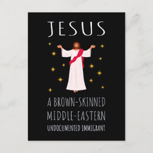 Jesus Brown-skinned ongedocumenteerde immigrant I Briefkaart