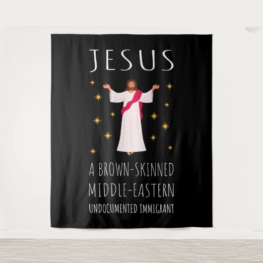 Jesus Brown-skinned ongedocumenteerde immigrant I Wandkleed (Voorkant)