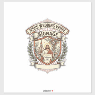 Jesus Bruiloft Locatie Bord Jesus Bruiloft Locatie Sticker