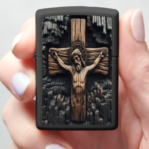 Jesus Burnt Wood Crucifix Art
