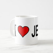 Jésus cadeaux J'aime Jésus sur 11oz mug (Devant gauche)
