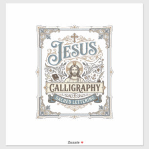 Jesus-calligrafie Heilige lettertypografie Jezus C Sticker